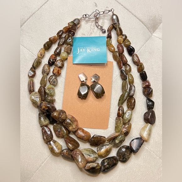 Jay King Jewelry - Jay King 925 three strand stone necklace and earrings
